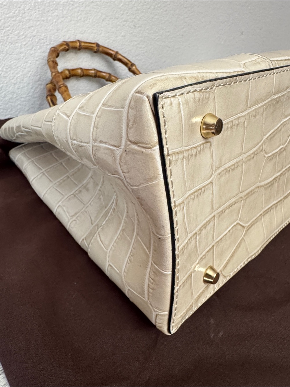Pratesi Sarteano Croc Embossed Leather Bag - Picture 8 of 16